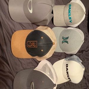 Hurley and Oakley hats